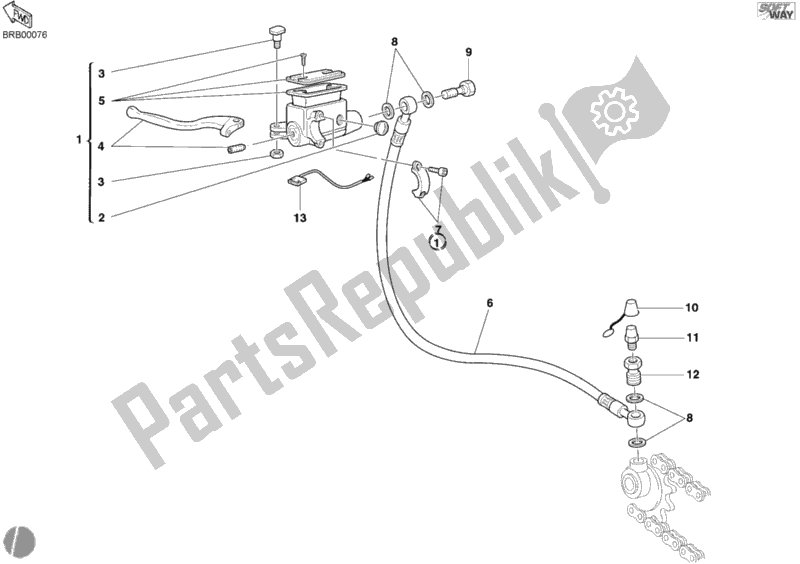 Tutte le parti per il Pompa Frizione del Ducati Supersport 800 SS USA 2005
